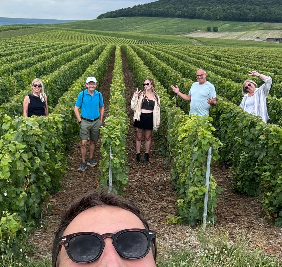 guide taking a selfy in the vines